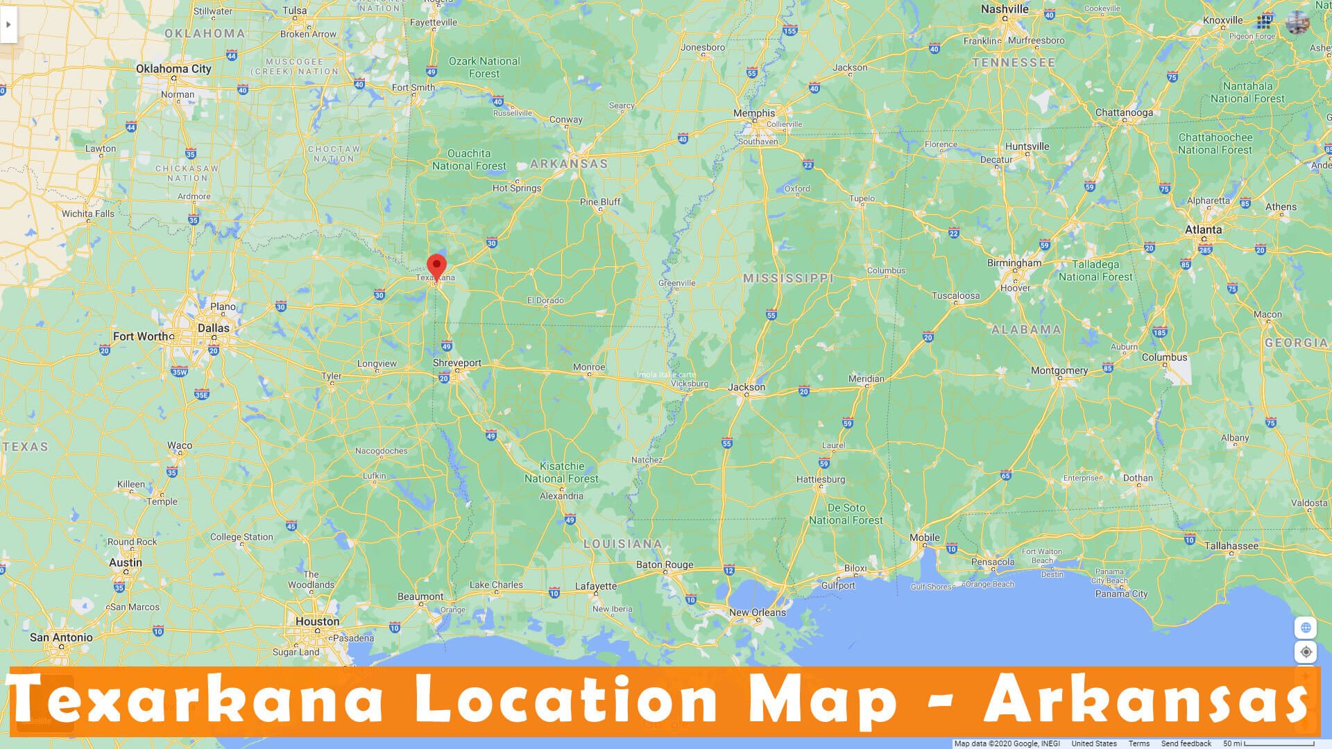Texarkana Location Map Arkansas